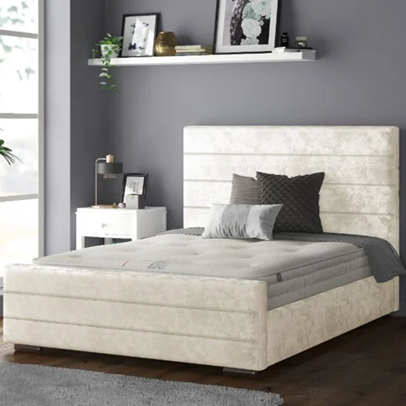 Desmarie Upholstered Bed, Double (4'6), Cream