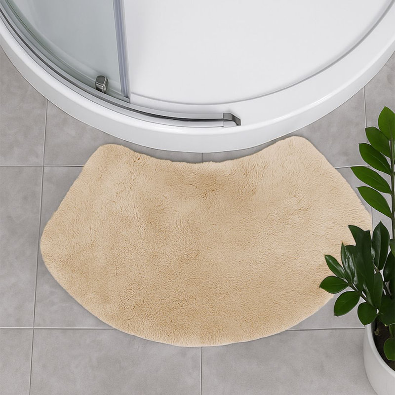 Curved Shower Bath Mat, Stone