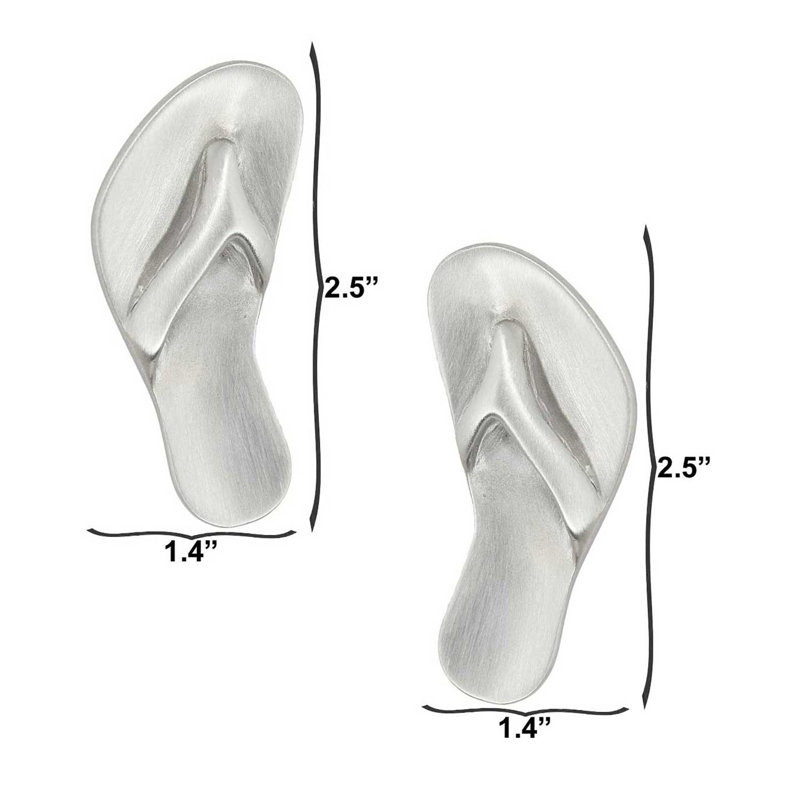 2 1/2" Left Flip Flop-Sandal Knob, Brushed Nickel