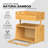 Bamboo Bread Box With Fruit Basket, 2-In-1 Kitchen Countertop Organize