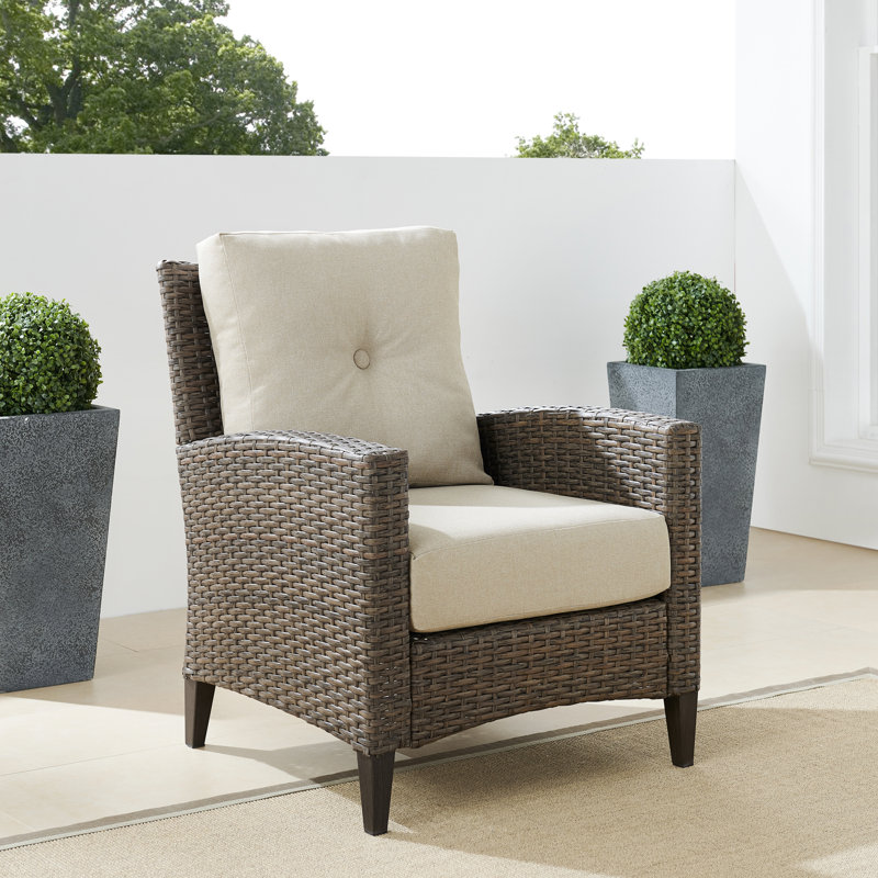 Chaise de terrasse avec coussin Almaguer Furniture