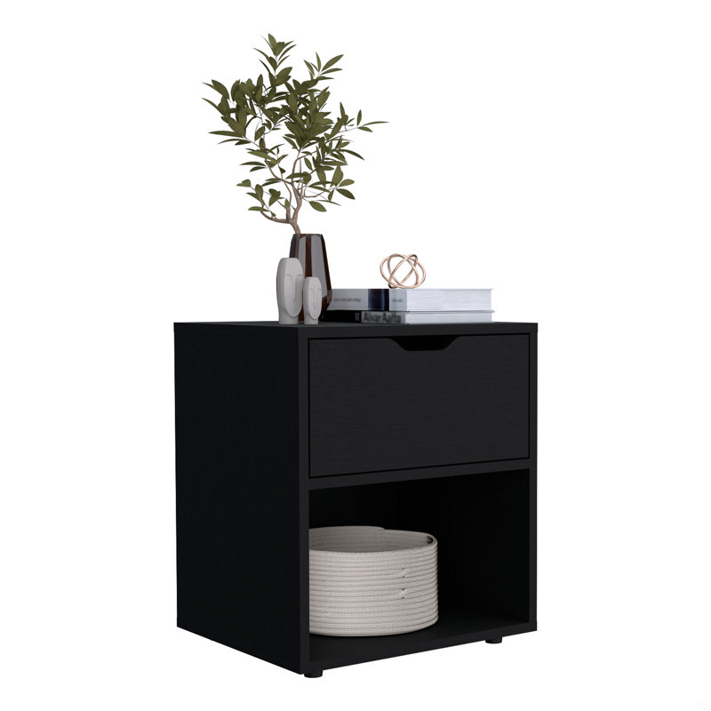 Storage Nightstand, Black