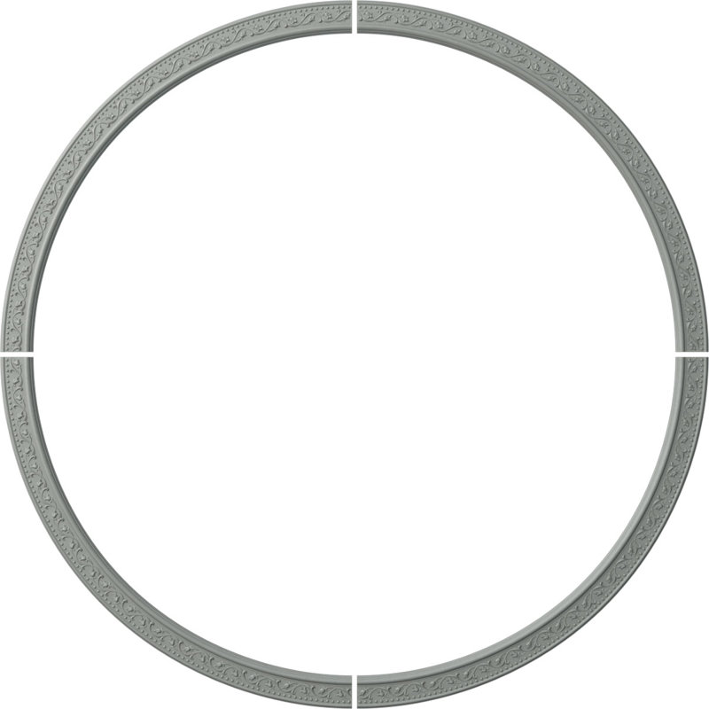 Ensemble d'anneaux de plafond Marcella, Simple (1/4 d'un cercle complet), H 86,625 po x l 86,625 po x P 0,75 po