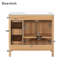 Meuble-lavabo en bois 36 po avec cadre en bois, 2 portes à fermeture douce, 3 tiroirs à fermeture douce, tablette réglable, armoire de rangement moderne pour les petites salles de bain