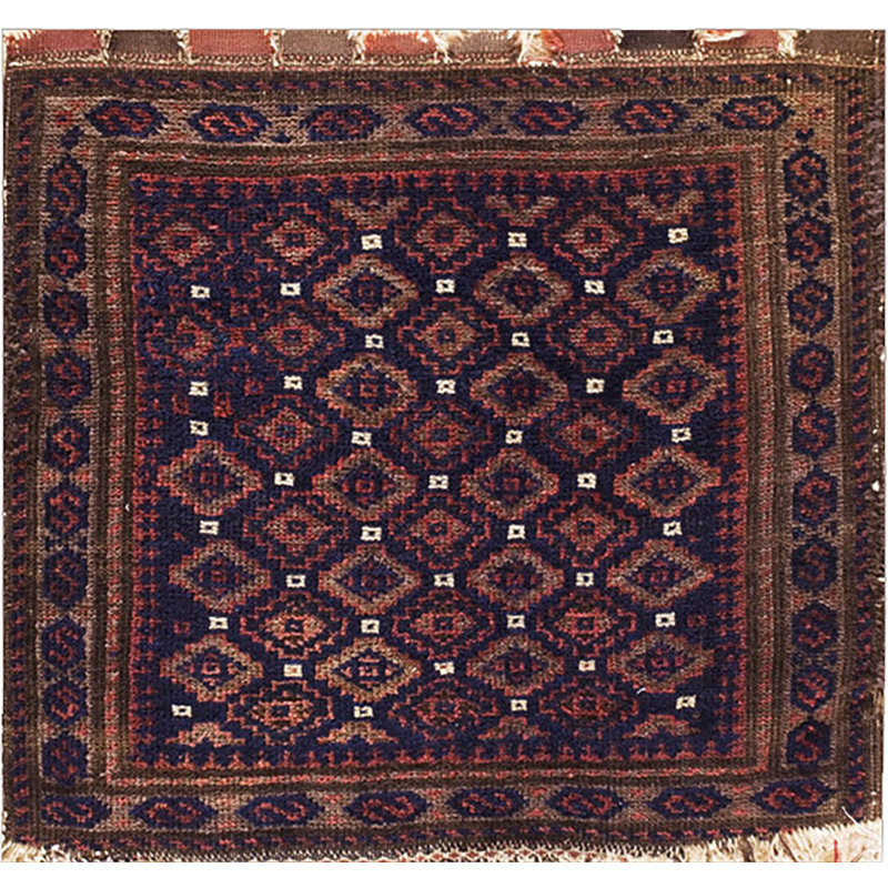 Tiny Scatter Size Antique Tribal Geometric Afghan Baluch Rug