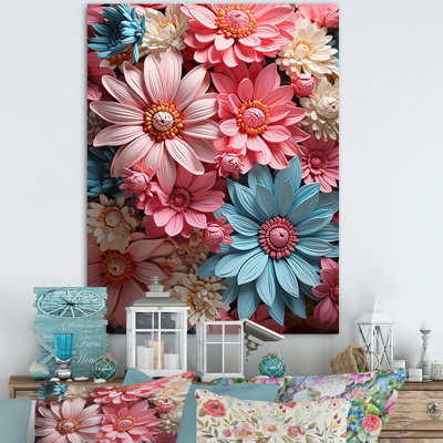Harmonie de marguerites roses I - impression