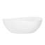 Baignoire autoportante en résine de 63 po, blanc brillant, avec bonde escamotable et baignoire relaxante blanche de luxe avec trop-plein pour salle de bain moderne