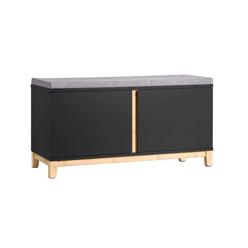 8 Pair Shoe Storage Bench, Black