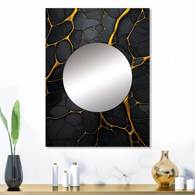 Volcans volcaniques - miroir mural Volcano, miroir décoratif traditionnel, impression d'art en métal, 32 po x 24 po