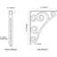 1 1/2"W x 12"D x 15"H Tristan Wrought Iron Bracket, (Single centre brace), Antiqued Pewter-30778889-30778895