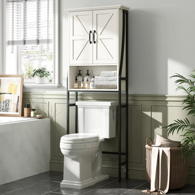 Trijal 69'' H Metal and Wood Over the Toilet Storage