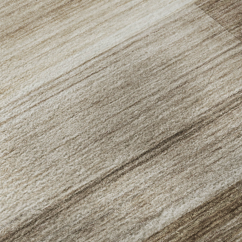 Premium Machine Washable Mayfield AMF2082 Striped Rug, 2'3" x 7'6" Runner, Brown