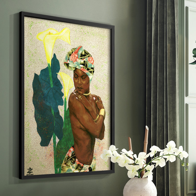 «Woman Strong II», reproduction encadrée - bois massif, H 14 po x l 11 po, Noir