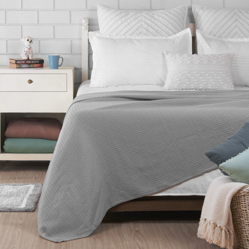 Couverture 100% coton Ariza Sleep, Gris, Très grand