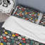 Ensemble de housse de couette en microfibre noir / orange 3 pièces