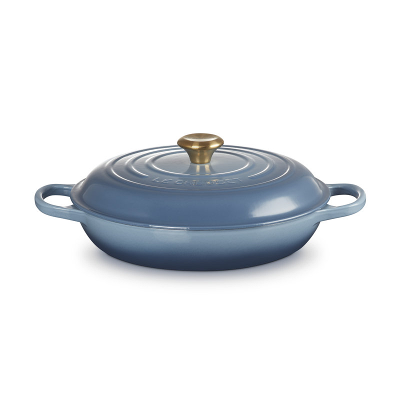 Le Creuset Cast Iron Shallow Casserole, 30cm / 3.5L, Chambray