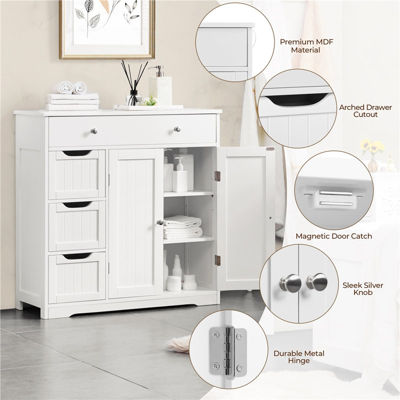 Azani 4-Drawer Soft-Close Bathroom Cabinet, White