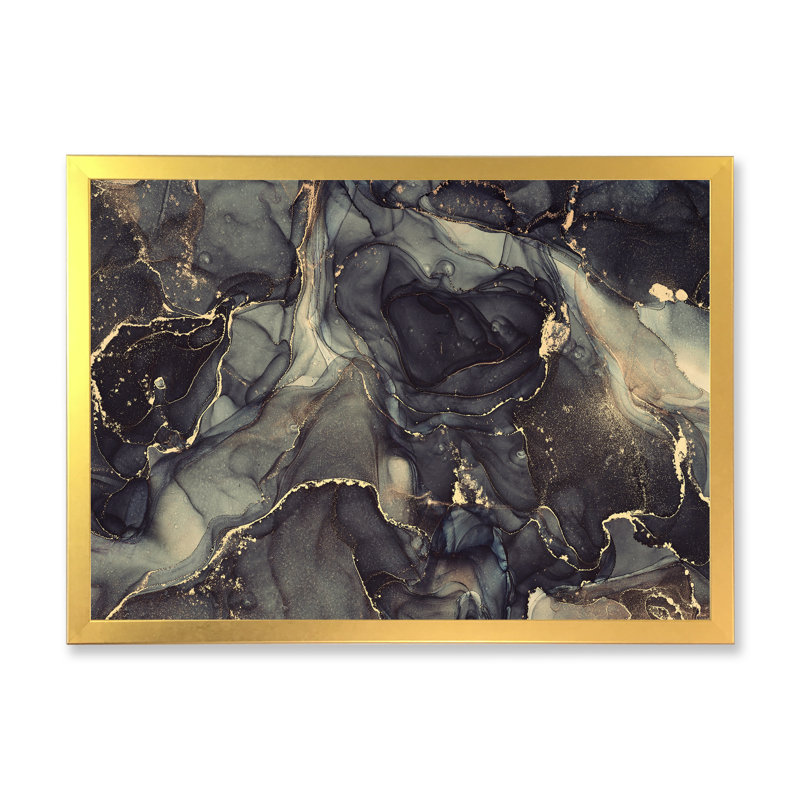 «Black Gold Infusion», reproduction d'art sur toile, H 34 po x l 44 po, Cadre doré