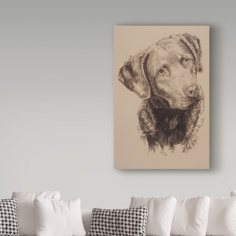 Publicité rétro sur toile tendue Adelphi «Chesapeake Bay Retriever», H 47 po x l 30 po