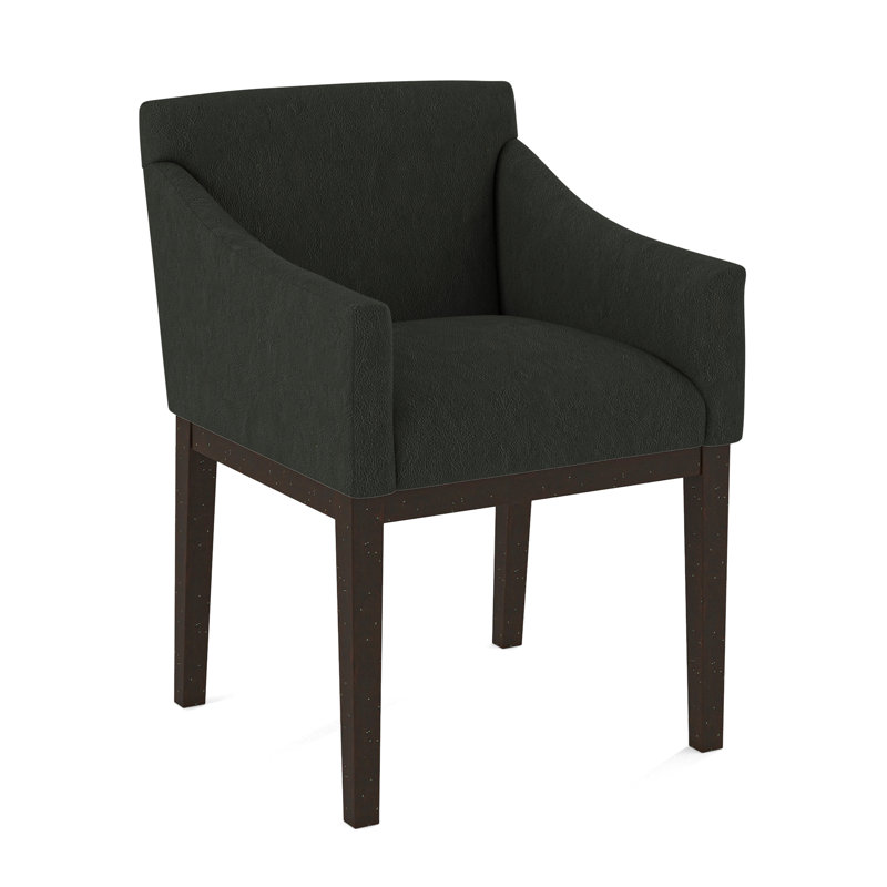 Upholstered Arm Chair, Salvador Asphalt, English Saddle