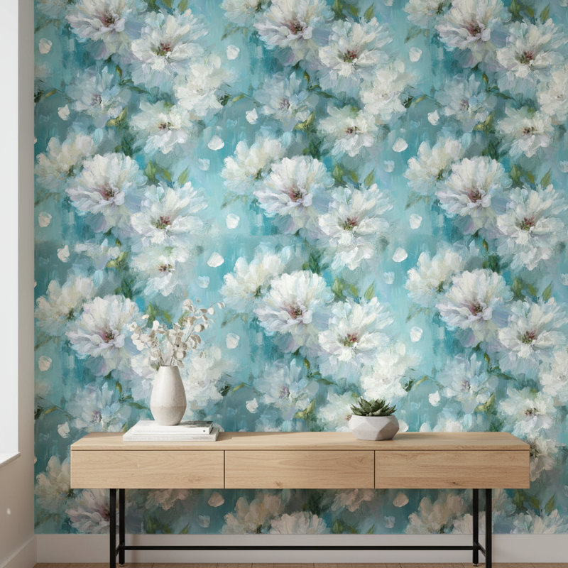 Papier peint floral, abstrait artistique et mural