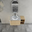Meuble-lavabo mural de 42 po avec lavabo d'art en céramique, tablettes de rangement et portes à fermeture en douceur, idéal pour les salles de bain modernes-1802904168