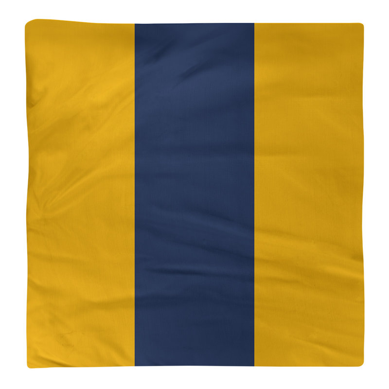 Cotton No Pattern Square Napkin, Gold/Navy Blue