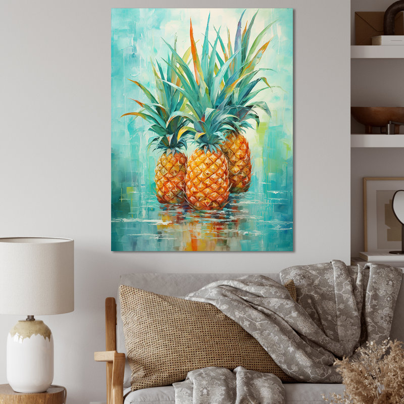 Oasis exotique sur toile, Toile tendue, H 40 po x l 30 po x P 1,5 po
