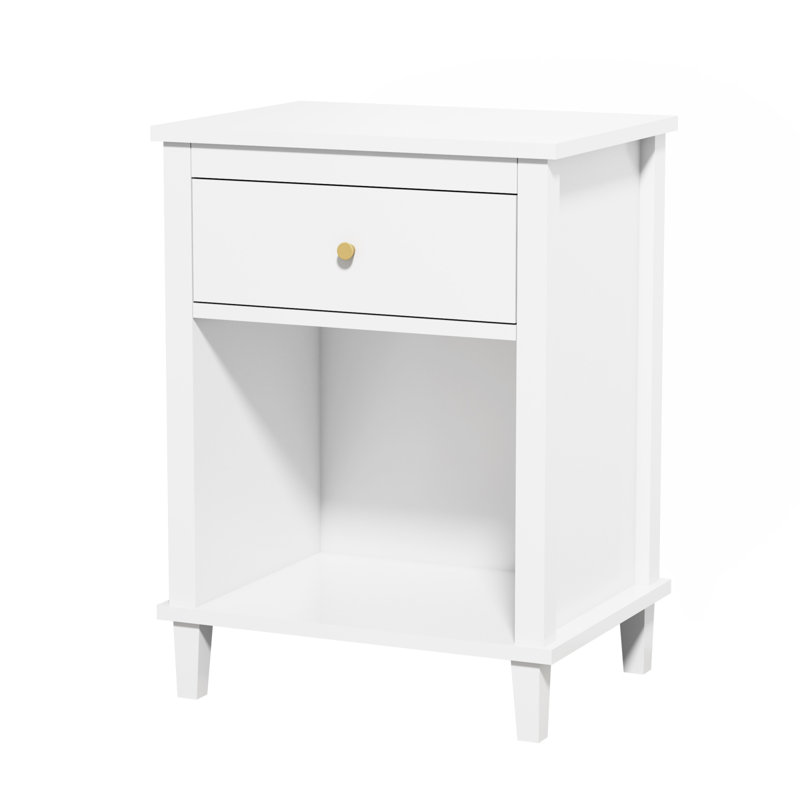 Table de chevet moderne Mid Century, Blanc