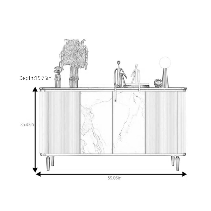 Buffet léger et luxueux, H 35,43 po x l 59,06 po x P 15,75 po