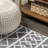 Michela High-Low Pile Knotted Trellis Geometric Black/Ivory Indoor/Outdoor Rug-614449060