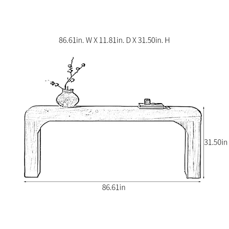 Kelemen, H 31,5 po x l 86,61 po x P 11,81 po