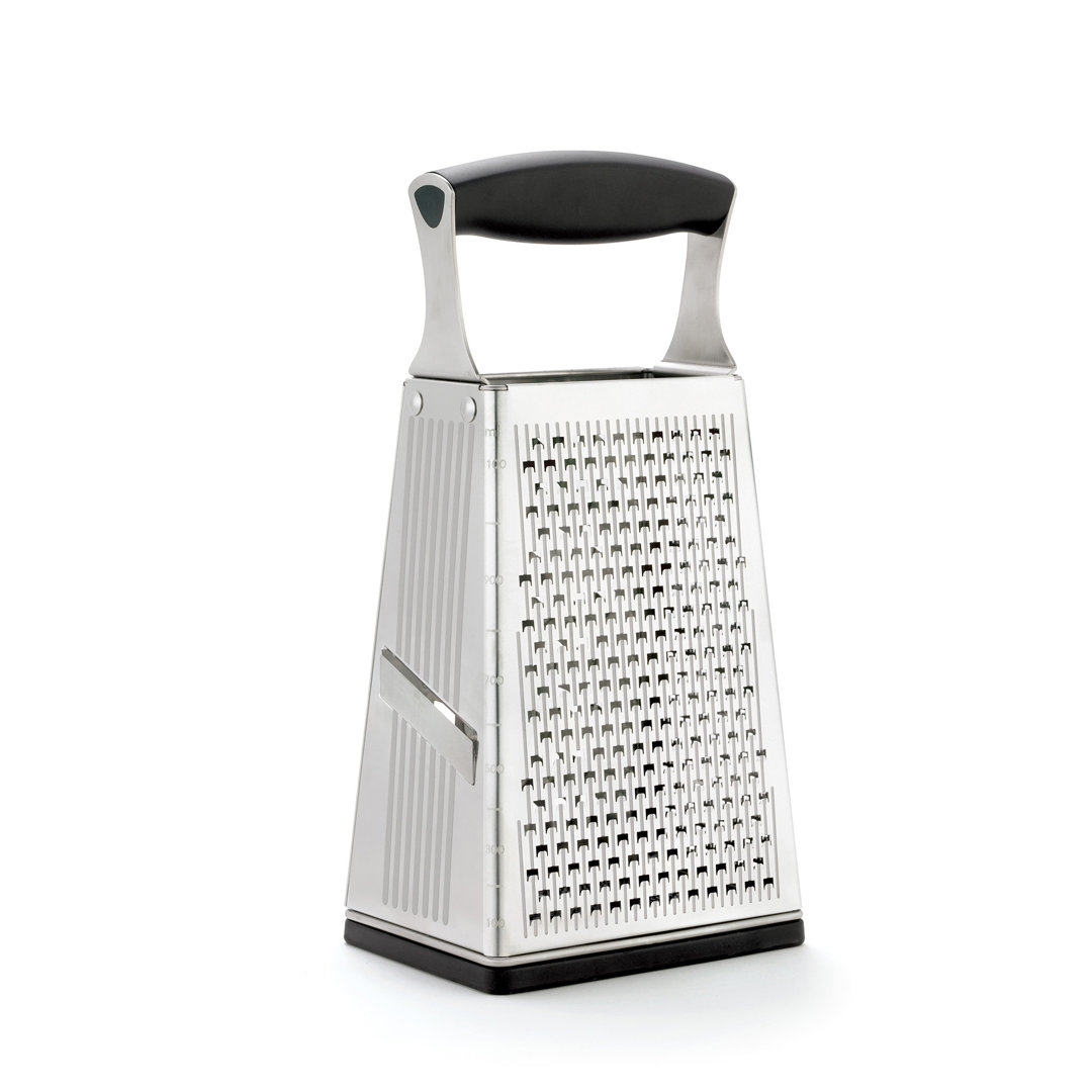 Cuisipro 4-Sided Box Grater, Sharp Stainless Steel, Non-Slip, Rust Resistant