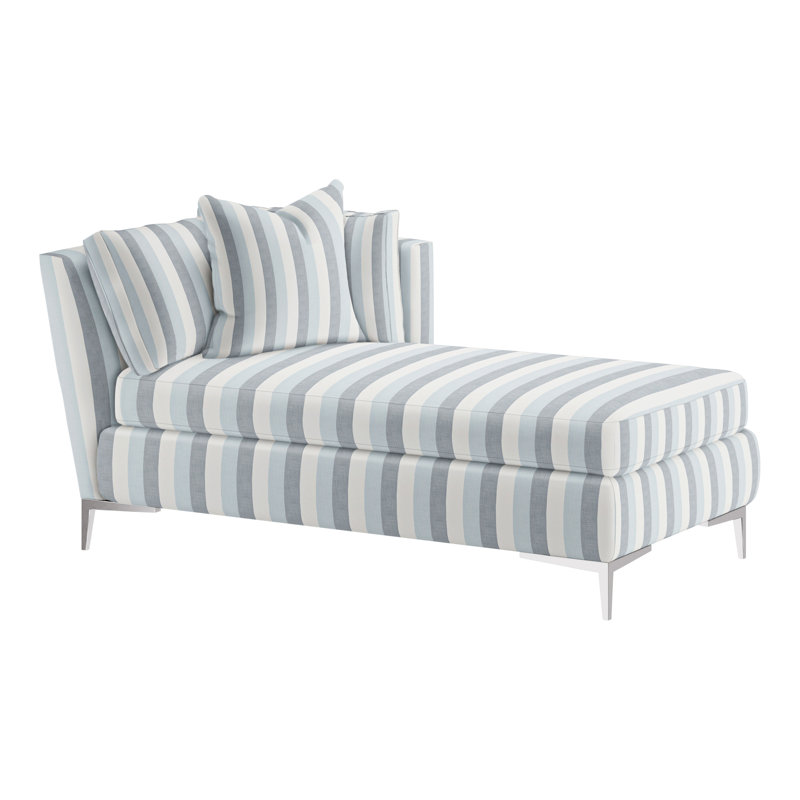 Aiden Chaise Lounge, Right Hand Facing, Polished Stainless, Perigold Ishi Chai