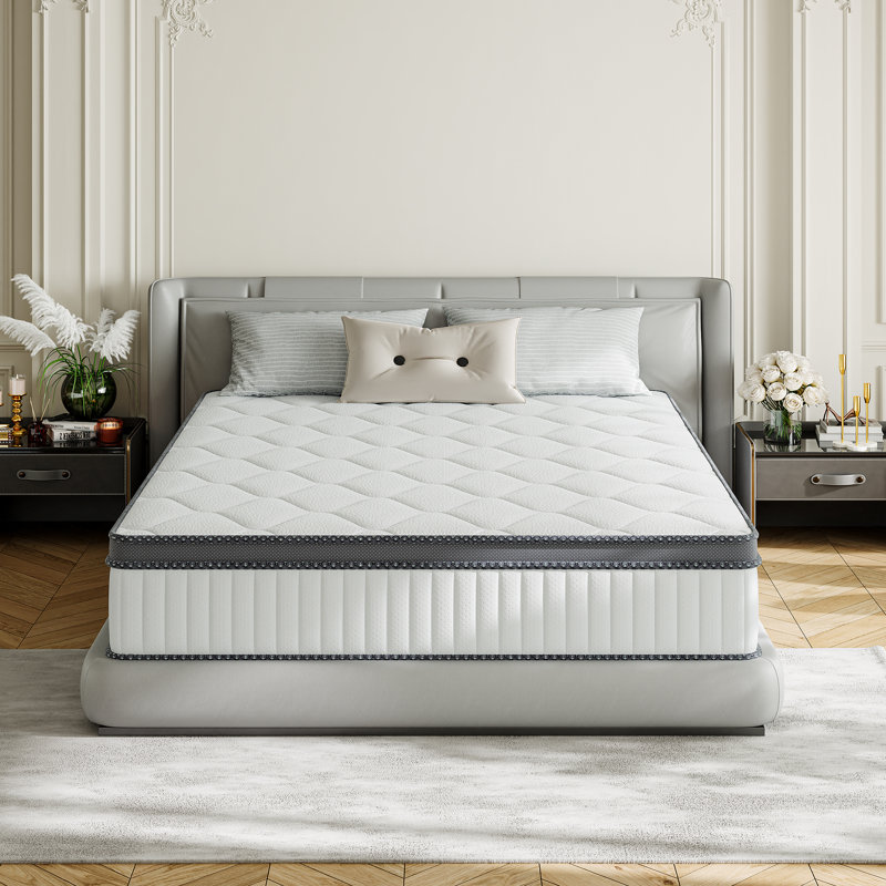 Alwyn Home 8" Medium Cooling Gel Memory Foam Hybrid Mattresses with Certipur-US Certified Pocket Spring, Pressure Relief, and Motion Isolation