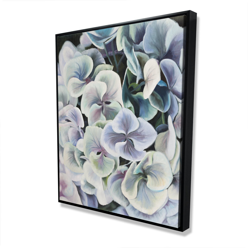 Colorful Hydrangea Flowers Canvas | Floral Living Room Decor