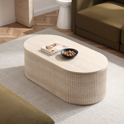 Table basse moderne cannelée ovale - 47,2 po
