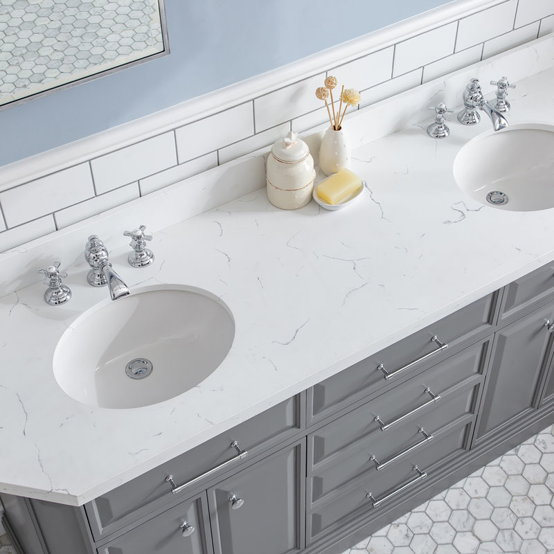 Palace 72'' W Double Vanity, Cashmere Gray, Polished Chrome