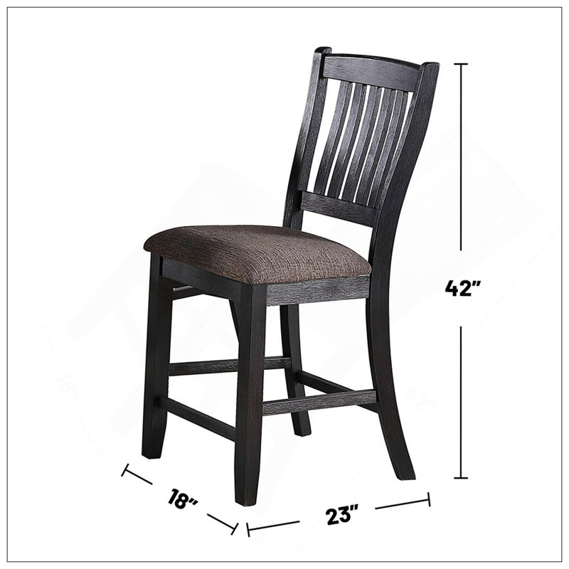 Ensemble de 2 chaises hautes rembourrées en tissu café foncé, confortables et élégantes pour les grands rassemblements et les occasions spéciales