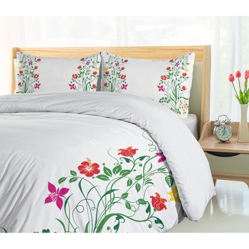 French Country Polyester Floral Duvet Cover