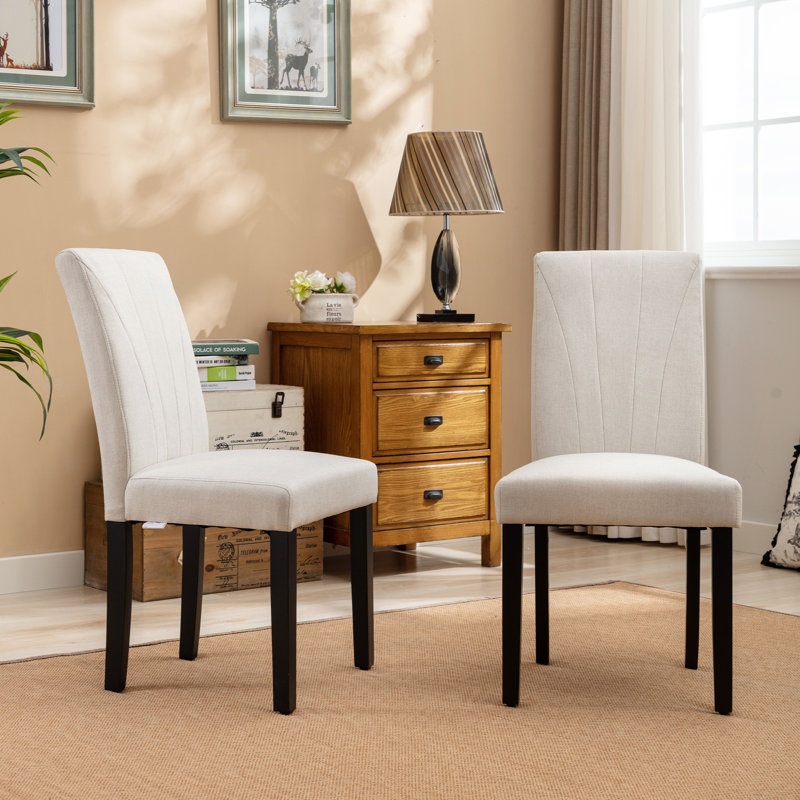 Trischa Upholstered Parsons Chair, Blanc