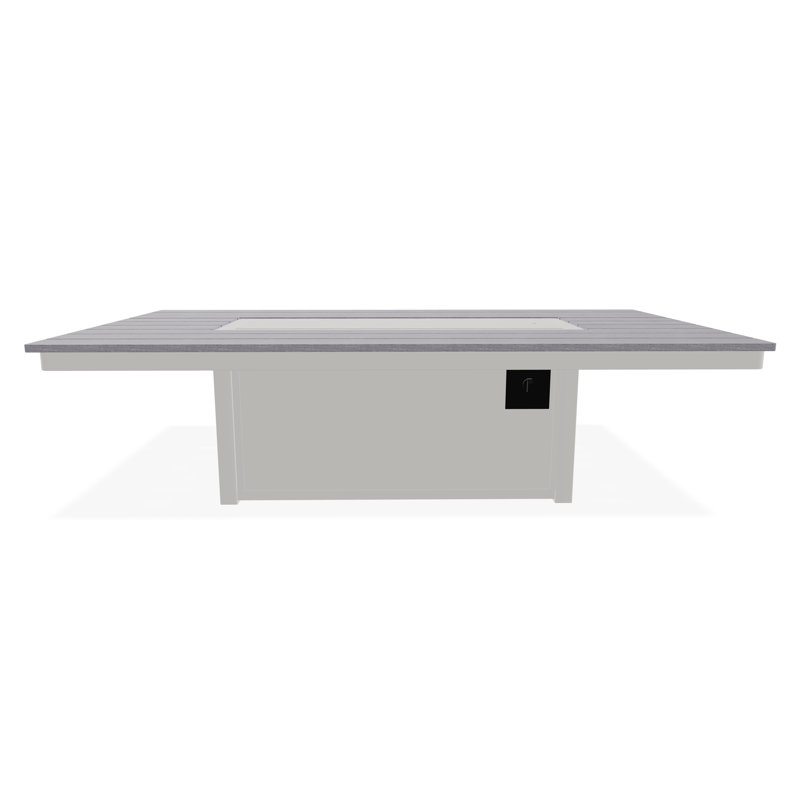 48" x 84" Rustic Fire Table with Propane Shelf, Snow/Cape Gray