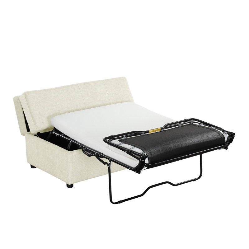 Lit convertible avec matelas, blanc pour un canapé-lit confortable