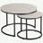 Round Nesting Tables Set Of 2, Stacking Coffee Table Set With Metal Frame For Living Room, Grey