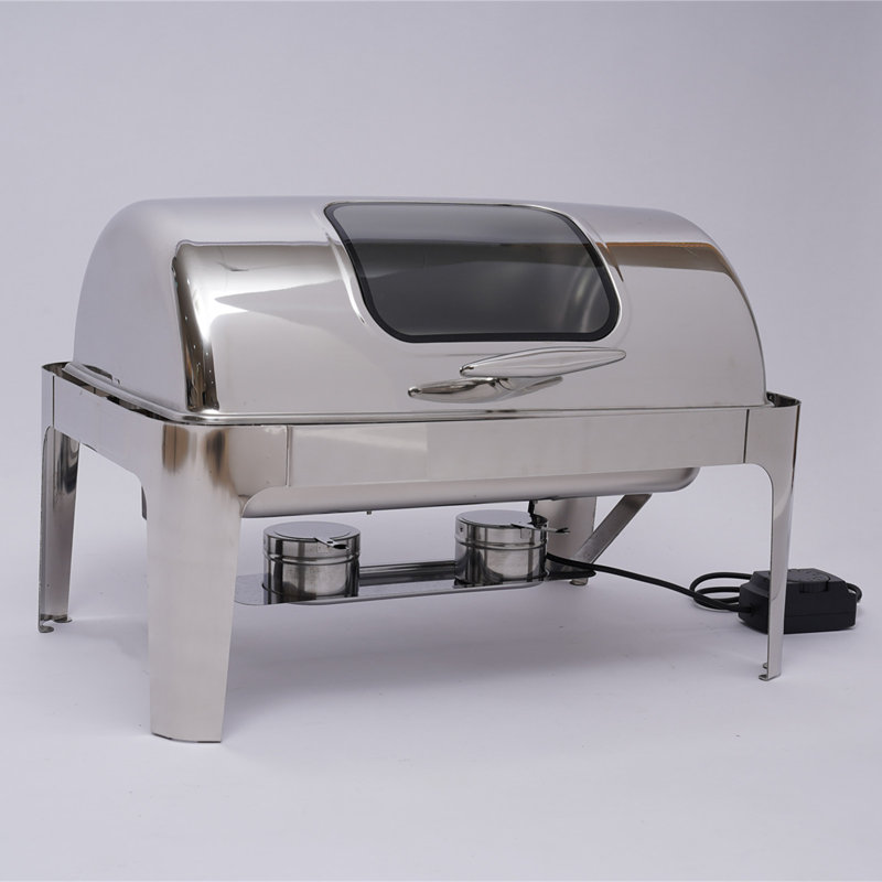 Table chauffante pour buffet en acier inoxydable 110V 400W avec couvercle