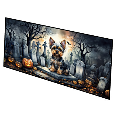 Tapis de couloir Yorkshire Terrier Spooky Halloween 28 x 58