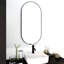 Miroir de salle de bain 18 x 35 pouces avec cadre en métal noir - verre de 4 mm de haut, arrière, moderne pour différents espaces