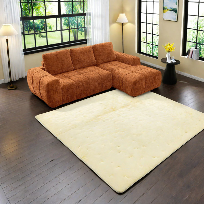 Canapés modulaires orange moderne, canapé surdimensionné en chenille pour la maison et le bureau