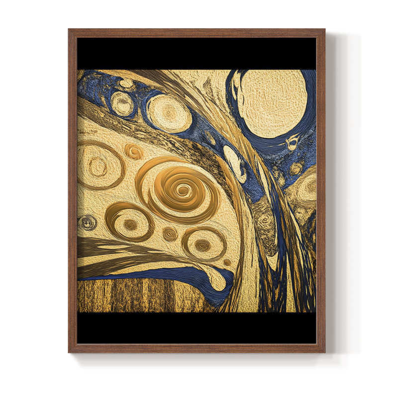 "Abstract", reproduction encadrée - prêt à accrocher, Brun, H 10 po x l 8 po