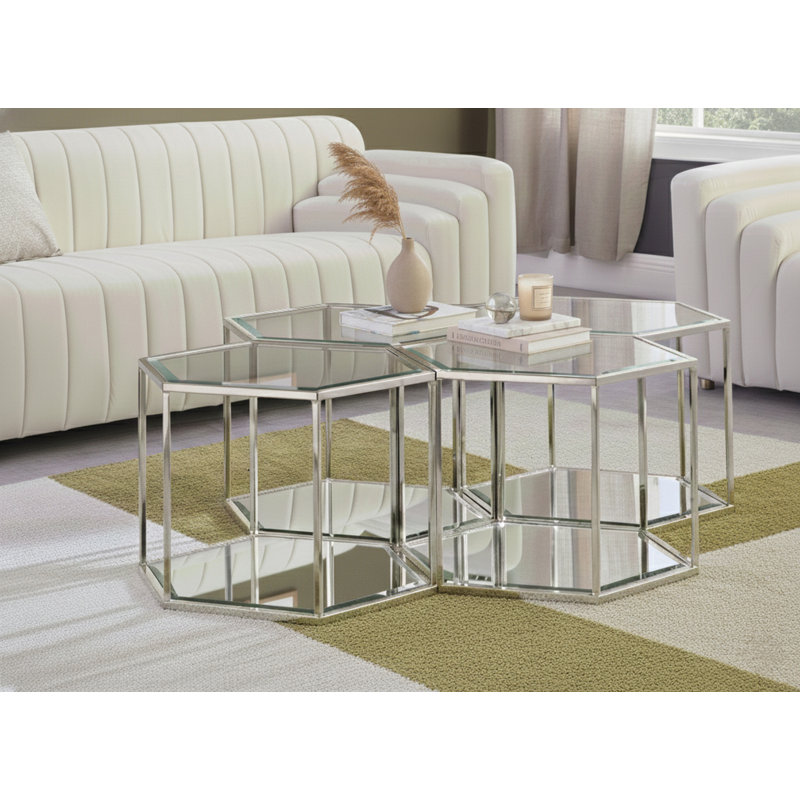 Table basse avec rangement Dickerson, Chrome